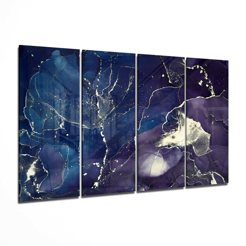 Marble 4 Pieces Mega Glass Wall Art (59"x36")