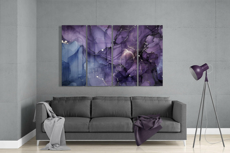 Marble 4 Pieces Mega Glass Wall Art (59"x36")