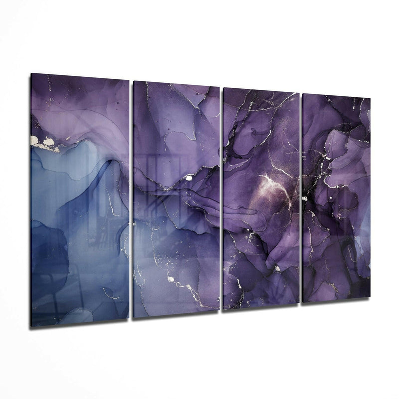 Marble 4 Pieces Mega Glass Wall Art (59"x36")