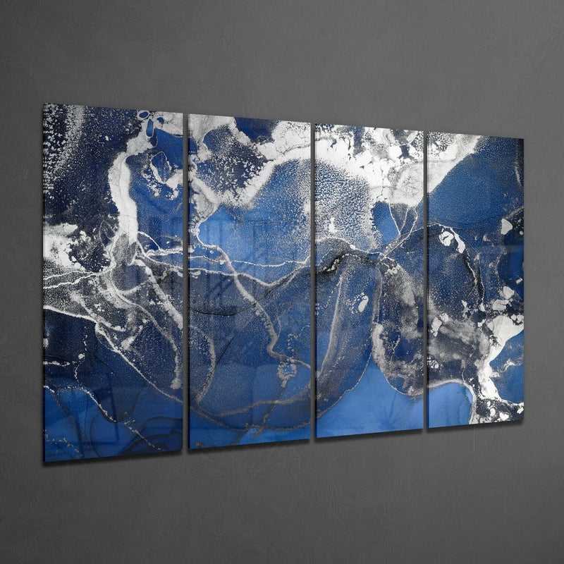 Marble 4 Pieces Mega Glass Wall Art (59"x36")
