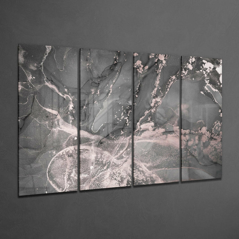 Marble 4 Pieces Mega Glass Wall Art (59"x36")