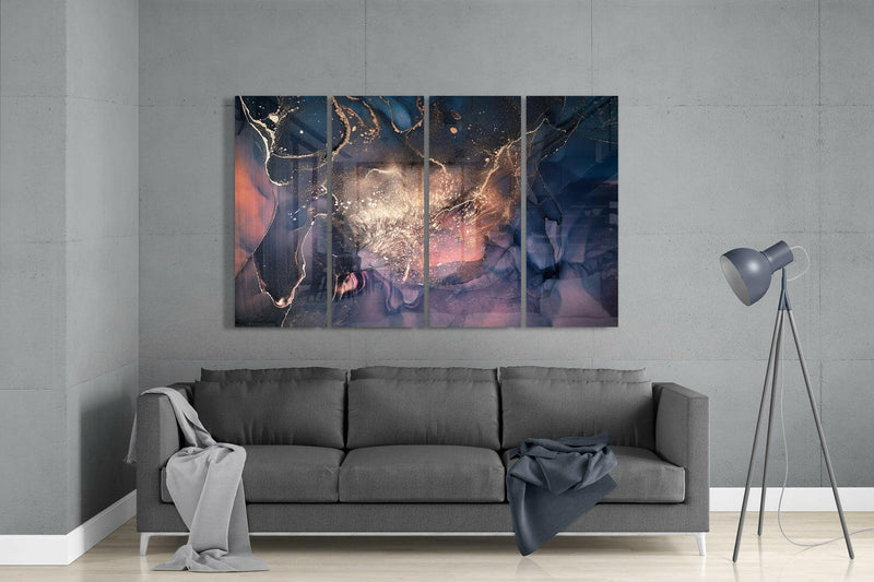 Marble 4 Pieces Mega Glass Wall Art (59"x36")