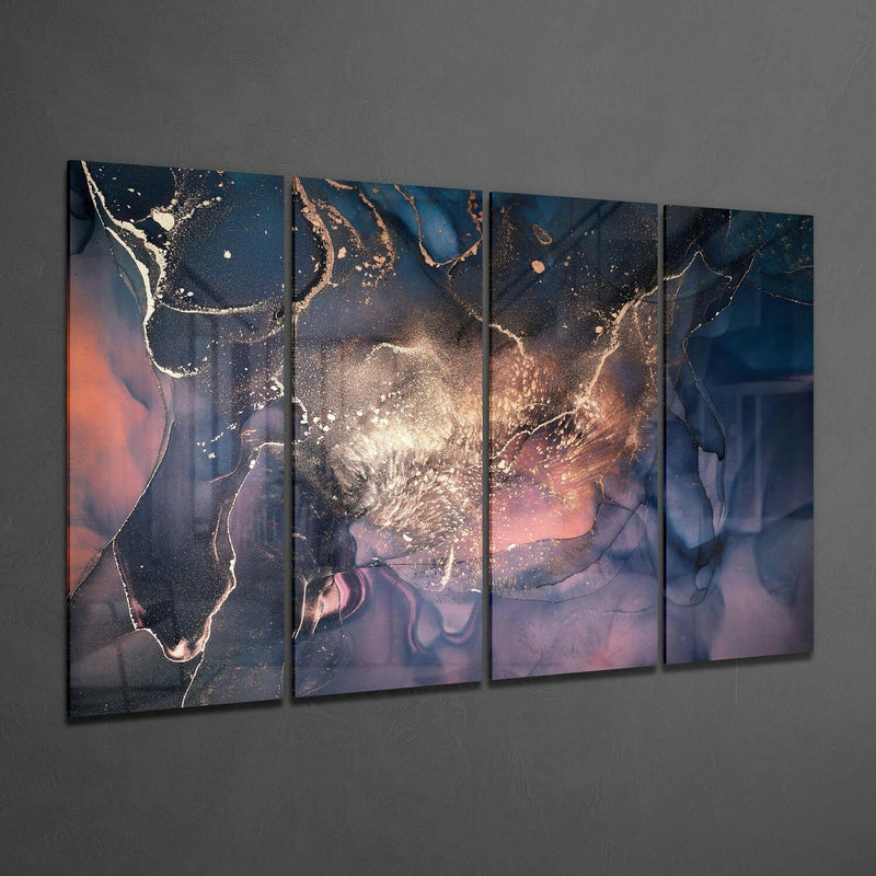 Marble 4 Pieces Mega Glass Wall Art (59"x36")