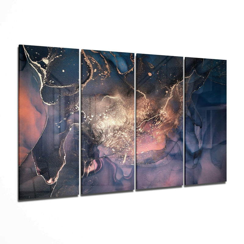 Marble 4 Pieces Mega Glass Wall Art (59"x36")
