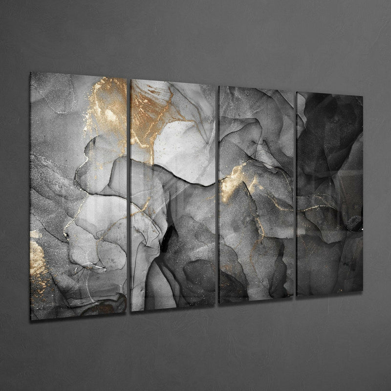 Marble 4 Pieces Mega Glass Wall Art (59"x36")