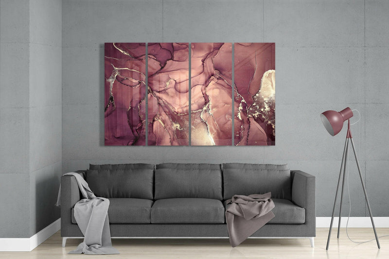 Marble 4 Pieces Mega Glass Wall Art (59"x36")