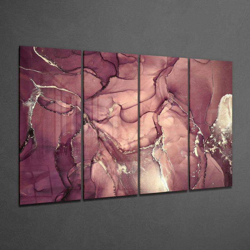 Marble 4 Pieces Mega Glass Wall Art (59"x36")