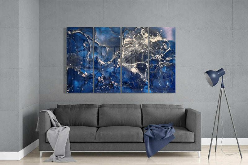 Marble 4 Pieces Mega Glass Wall Art (59"x36")