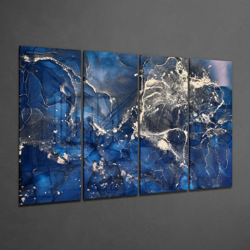 Marble 4 Pieces Mega Glass Wall Art (59"x36")