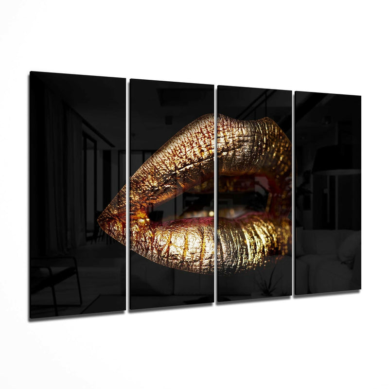 Lips 4 Pieces Mega Glass Wall Art (59"x36")