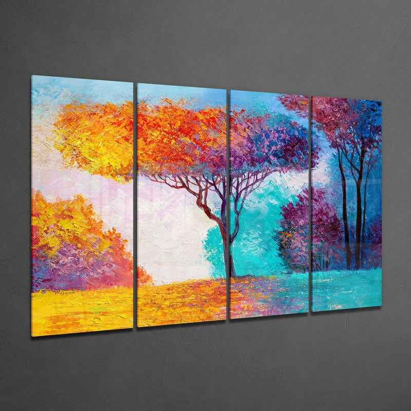 Tree of Life 4 Pieces Mega Glass Wall Art (59"x36")