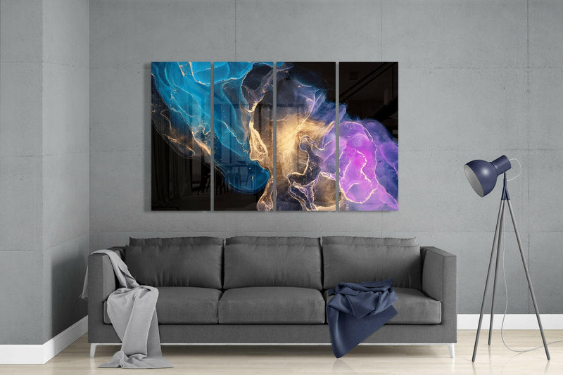 Collision 4 Pieces Mega Glass Wall Art (59"x36")