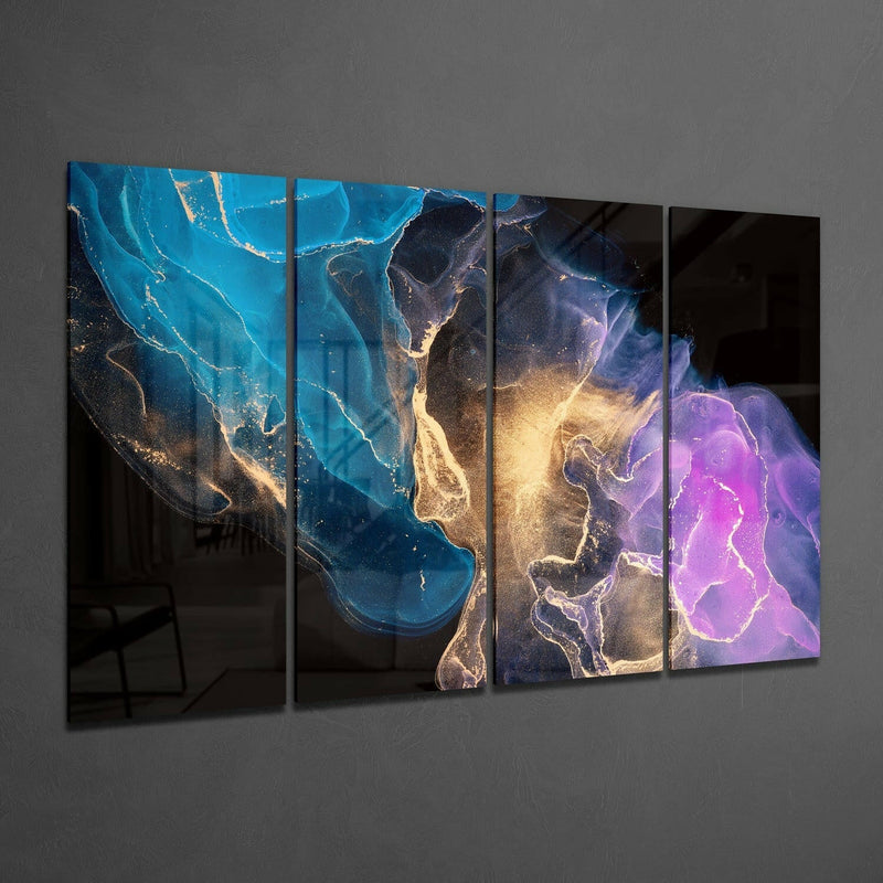 Collision 4 Pieces Mega Glass Wall Art (59"x36")
