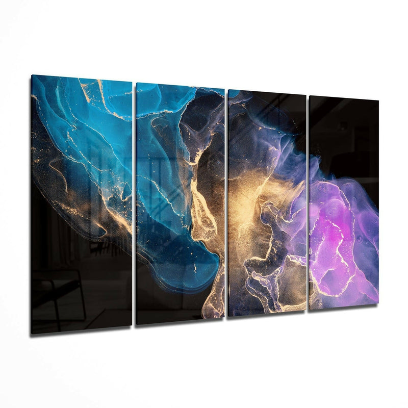 Collision 4 Pieces Mega Glass Wall Art (59"x36")