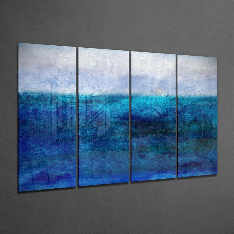 Blue Horizon 4 Pieces Mega Glass Wall Art (59"x36")