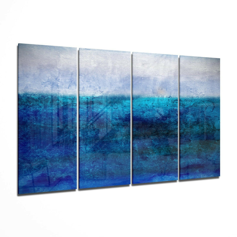 Blue Horizon 4 Pieces Mega Glass Wall Art (59"x36")