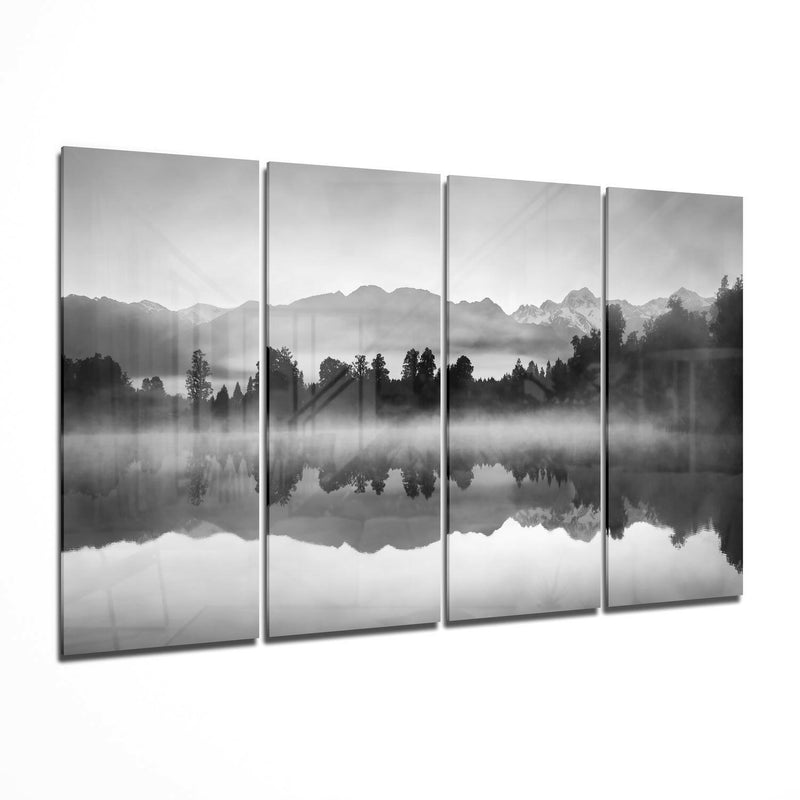 Foggy View 4 Pieces Mega Glass Wall Art (59"x36")