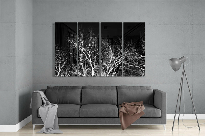 Night Trees 4 Pieces Mega Glass Wall Art (59"x36")
