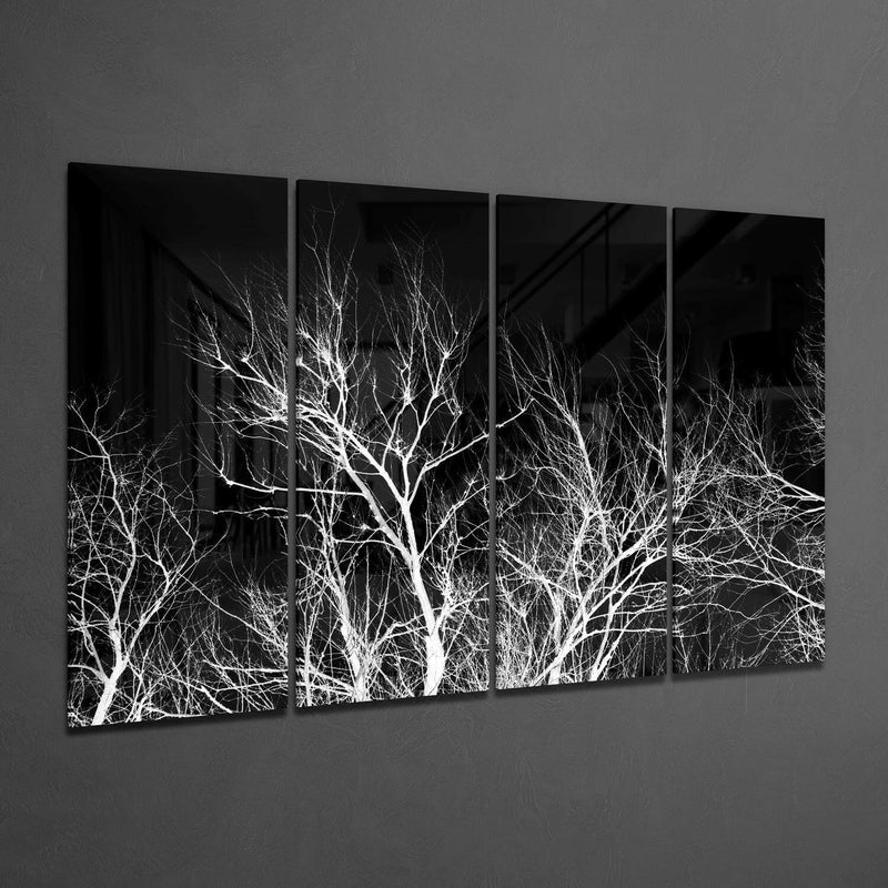Night Trees 4 Pieces Mega Glass Wall Art (59"x36")