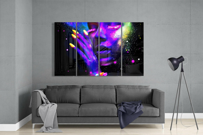 Woman 4 Pieces Mega Glass Wall Art (59"x36")