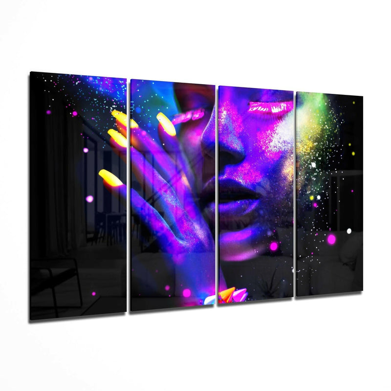 Woman 4 Pieces Mega Glass Wall Art (59"x36")