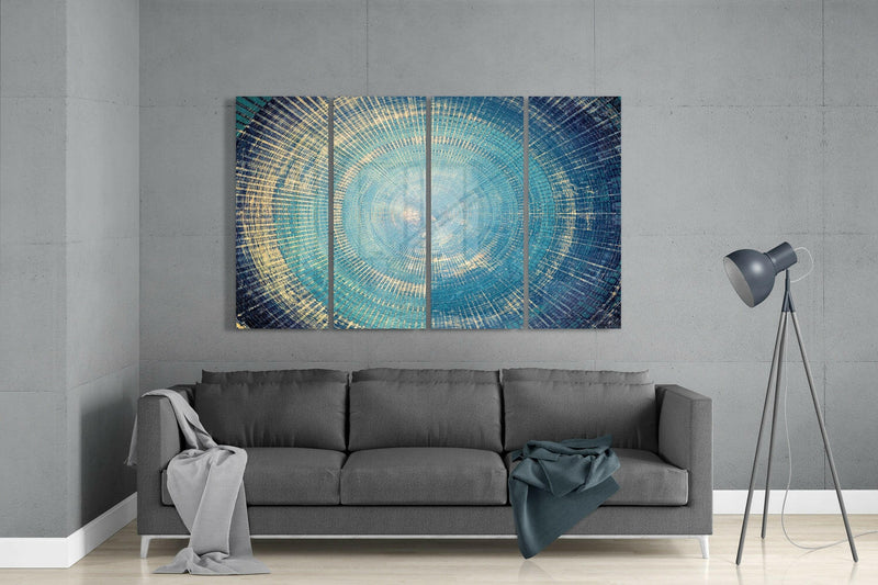 Turquoise 4 Pieces Mega Glass Wall Art (59"x36")