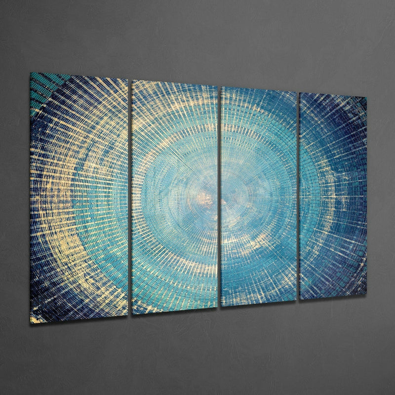 Turquoise 4 Pieces Mega Glass Wall Art (59"x36")