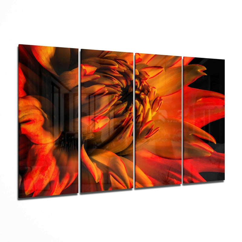 Gerbera Daisy 4 Pieces Mega Glass Wall Art (59"x36")