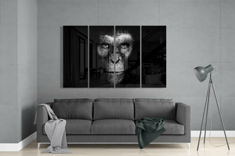 Rise of Apes 4 Pieces Mega Glass Wall Art (59"x36")