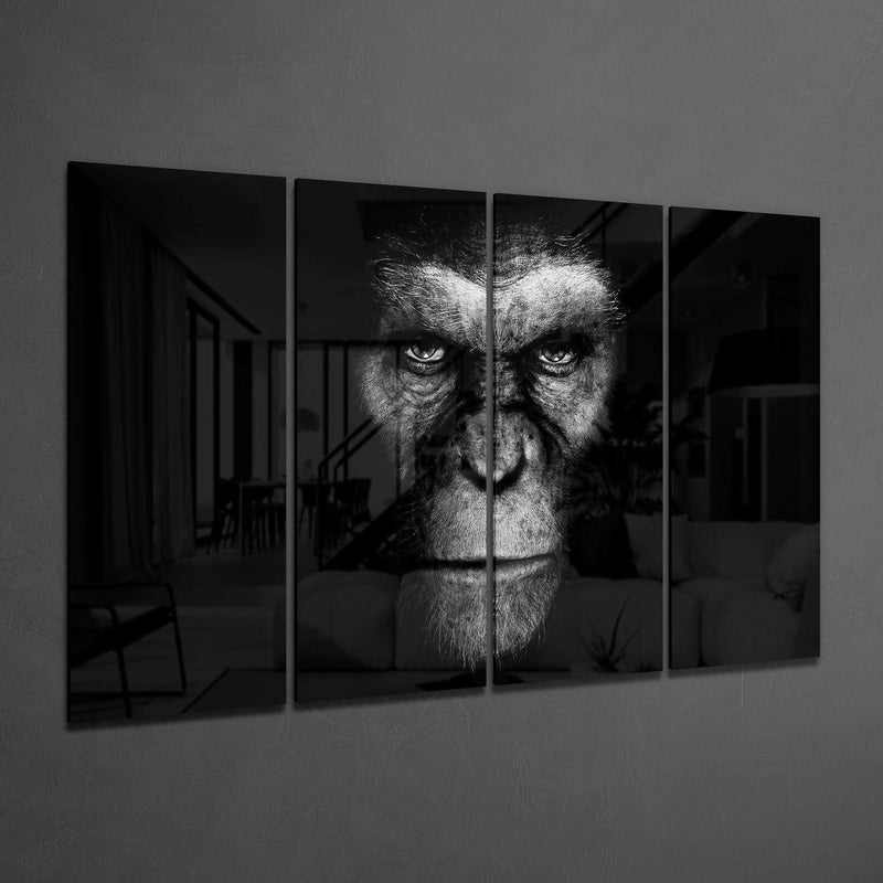 Rise of Apes 4 Pieces Mega Glass Wall Art (59"x36")
