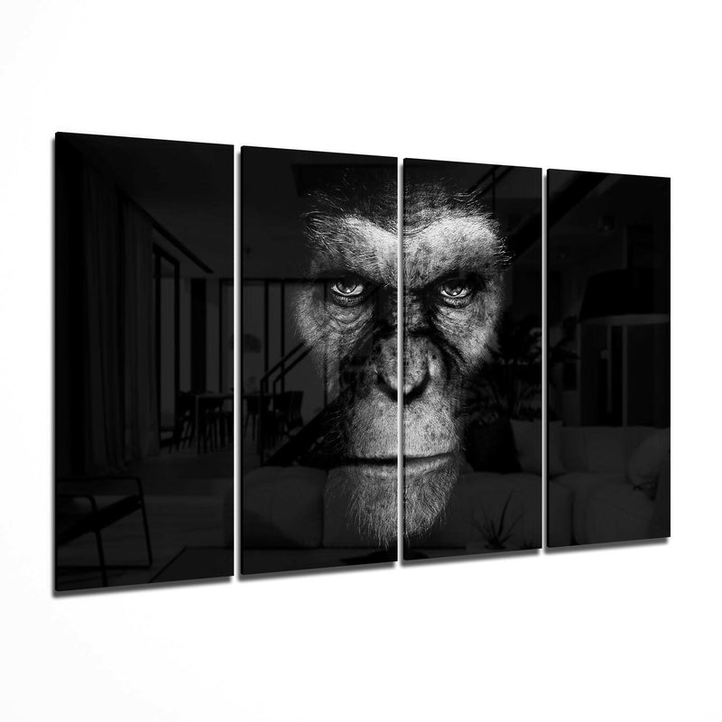 Rise of Apes 4 Pieces Mega Glass Wall Art (59"x36")