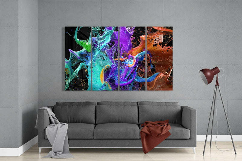 Mixing the Colors 4 Pieces Mega Glass Wall Art (59"x36")