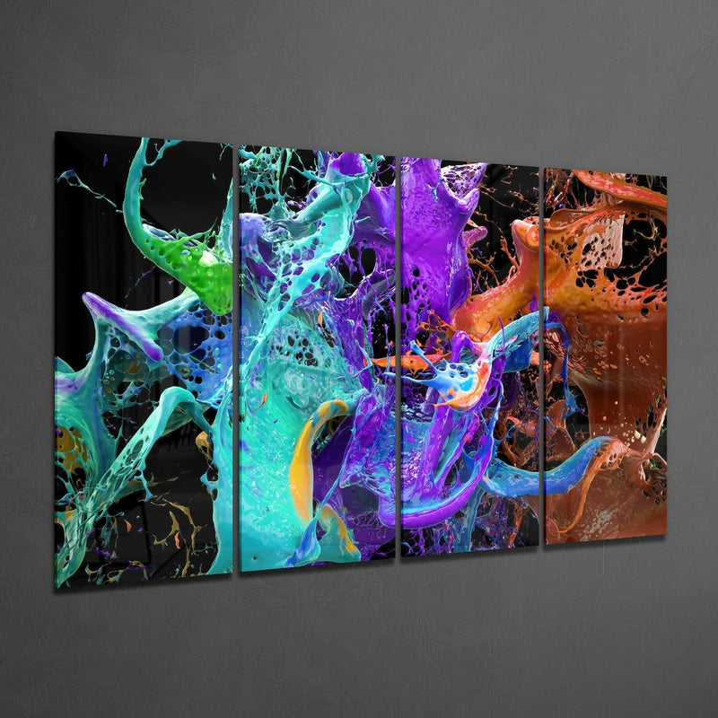 Mixing the Colors 4 Pieces Mega Glass Wall Art (59"x36")