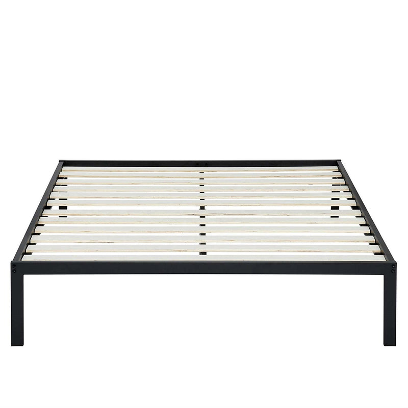 Queen size Steel Metal Platform Bed Frame with Wood Slats