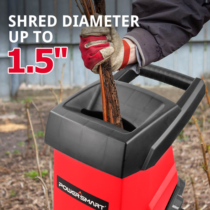 15Amp Electric Wood Chipper Leaf Mulcher w/ Collection Bin PS12A