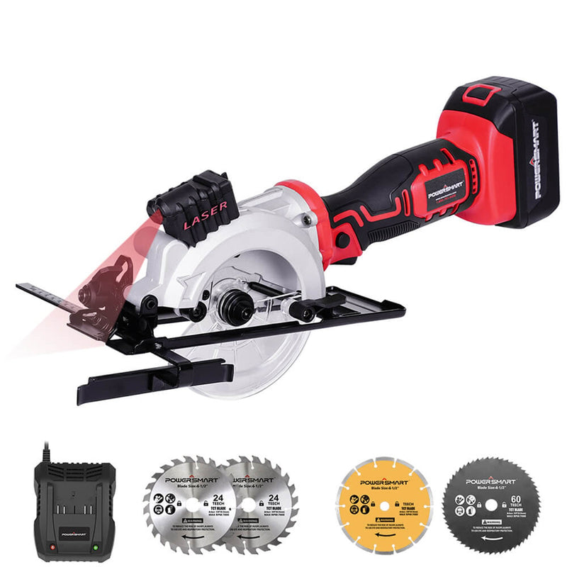 20V Mini Circular Saw Cordless with 4.0Ah Battery and Charger PS76138A