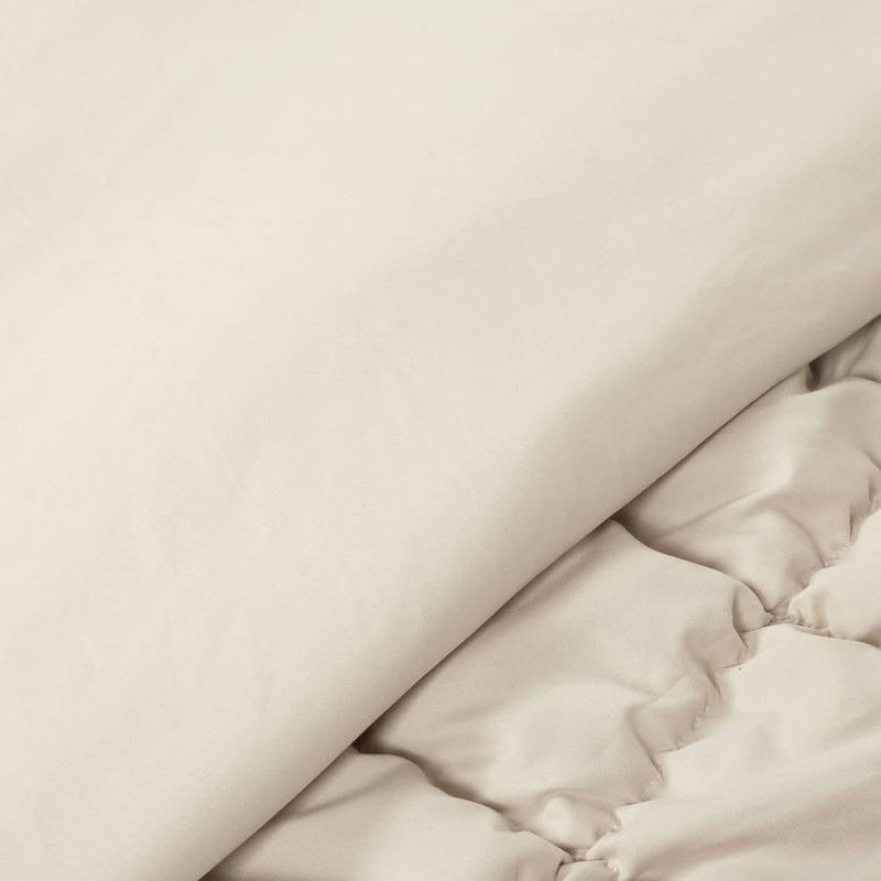 Twin/XL Soft Lightweight Puff Textured 2-Piece Comforter Set in Neutral Tan