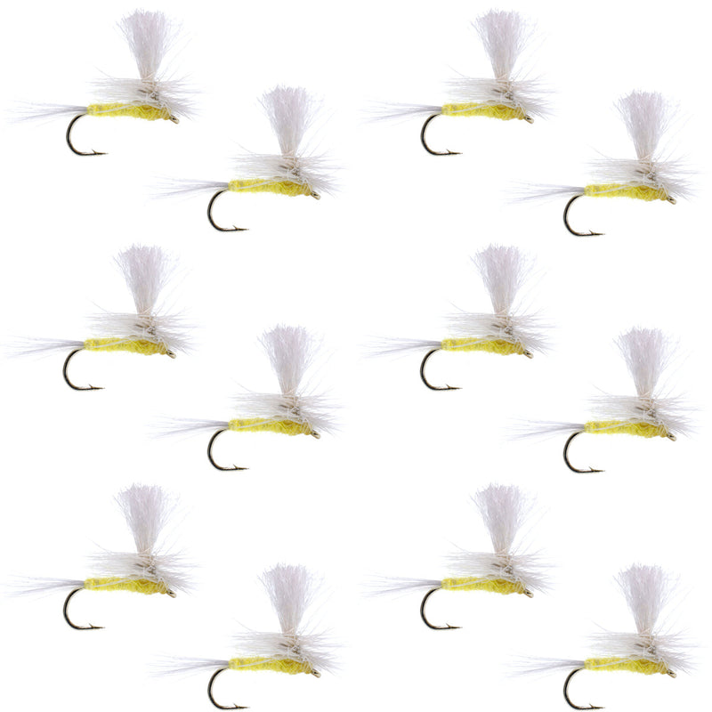 Pale Morning Dun Parachute PMD Classic Dry Fly - 1 Dozen Flies Hook Size 16