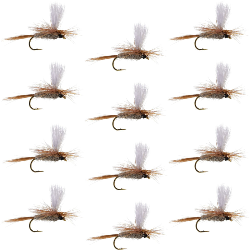 Hares Ear Parachute Classic Dry Fly - 12 Flies Hook Size 12