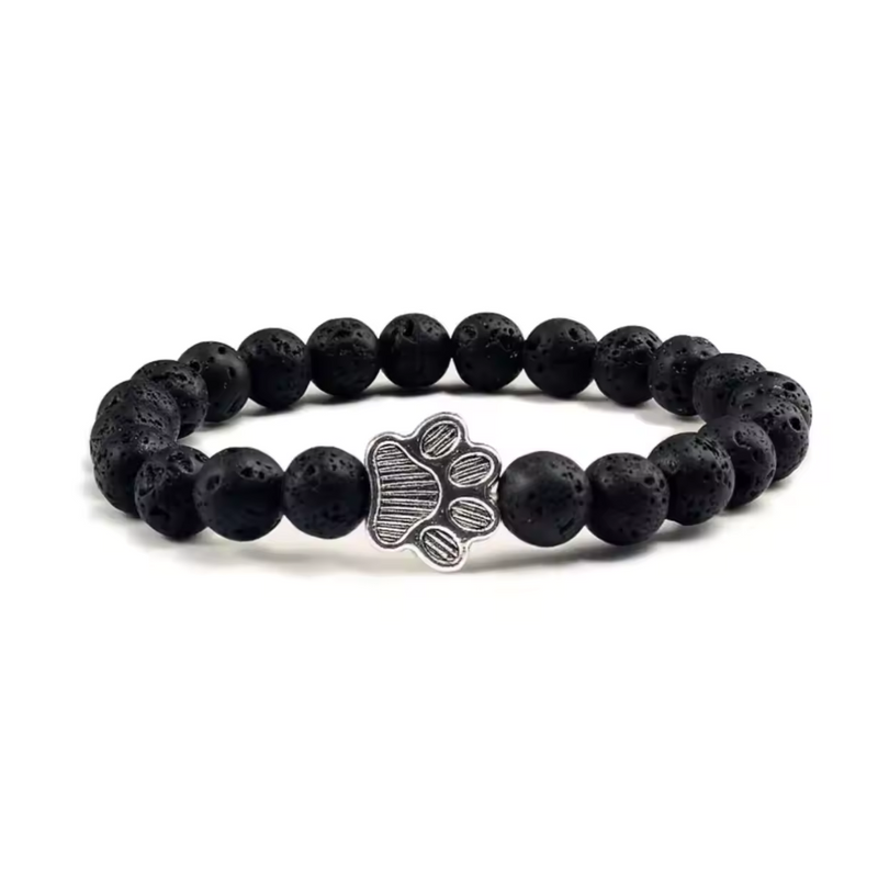 PawZee Ebony Paw Print Charm Bracelet