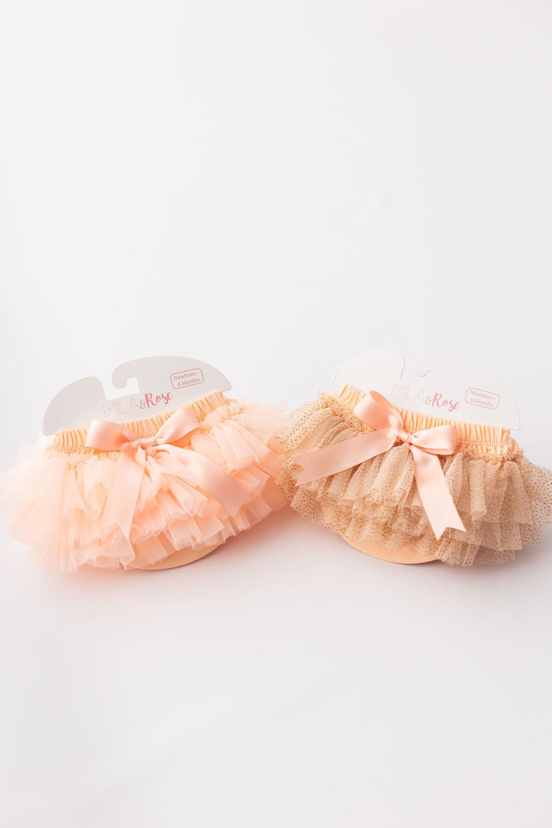 Peach & Gold Glitter Tutu Bloomer