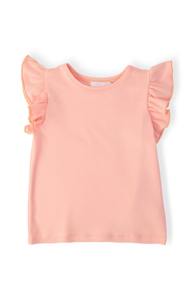 Peach S/S Ruffle Tee