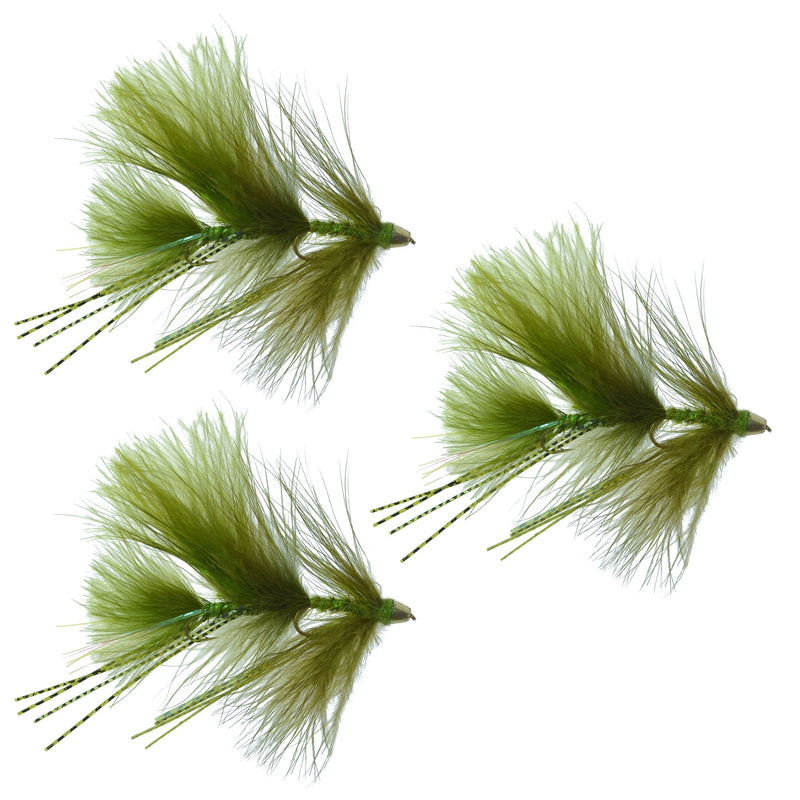 3 Pack Circus Peanut Envy Articulated Streamers Olive - Size 6