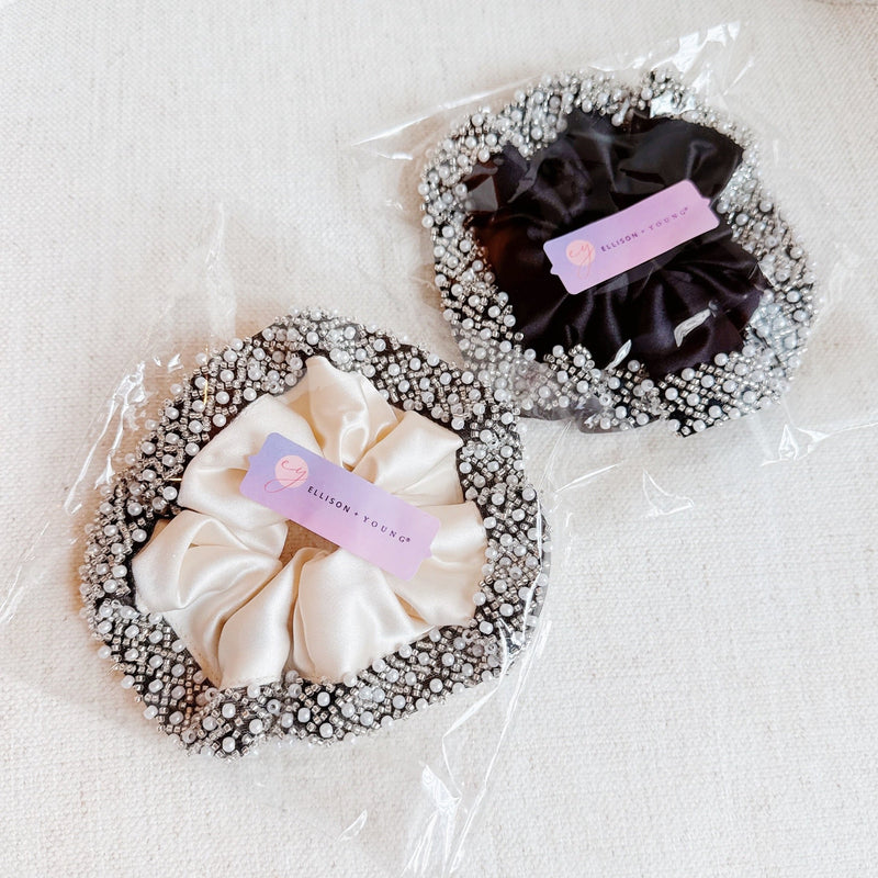 Pearls And Beads Satin Hair Scrunch