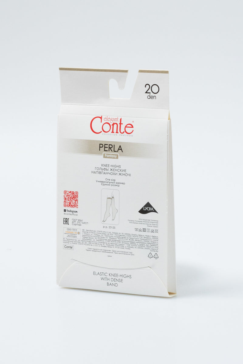 Fantasy Knee Highs Conte Perla - Geometric Dot Pattern