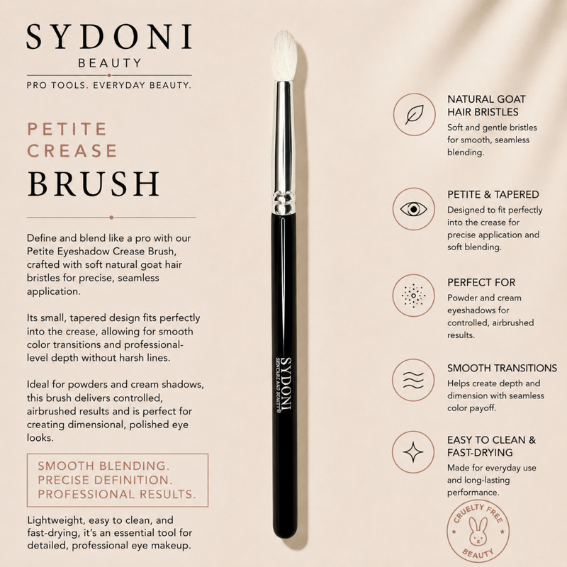 SYDONI PETITE EYESHADOW CREASE BRUSH - Goat Hair Bristles