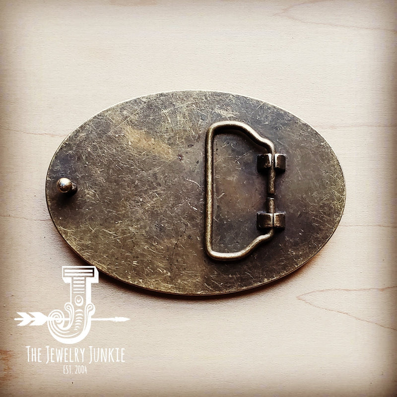 **Rope Edge Turquoise Laredo Leather Belt Buckle 901t