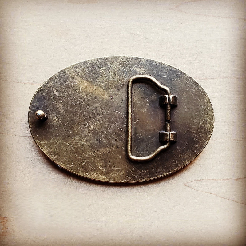 Rope Edge Blue Navajo Leather Belt Buckle 901u