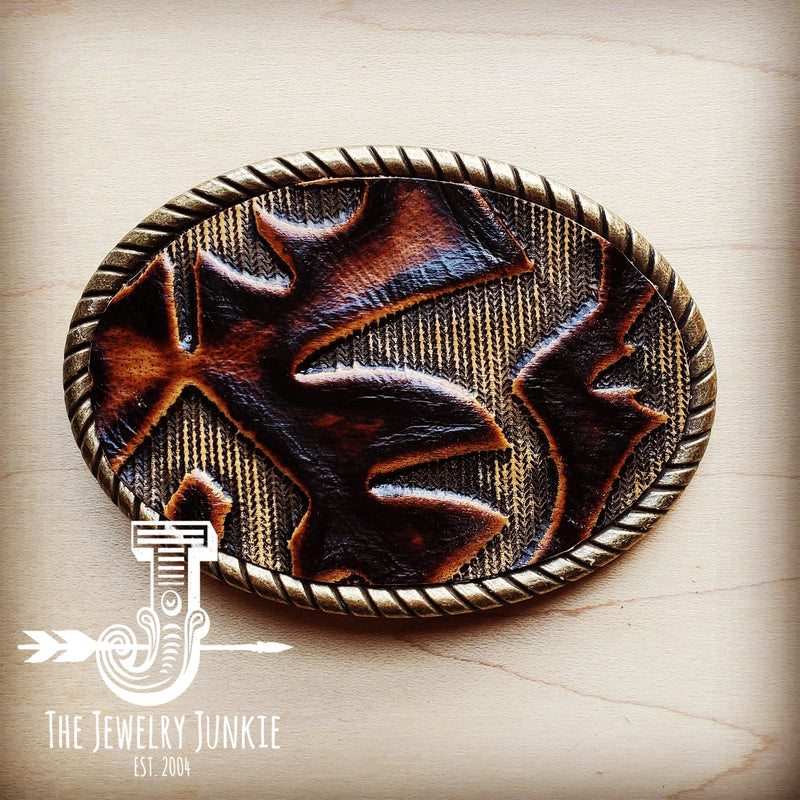 **Rope Edge Brown Laredo Leather Belt Buckle 901x