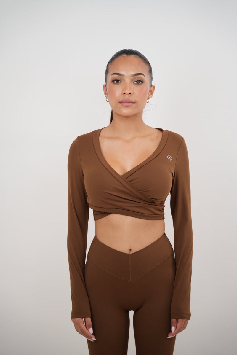I Am Present Brown Elegant Top